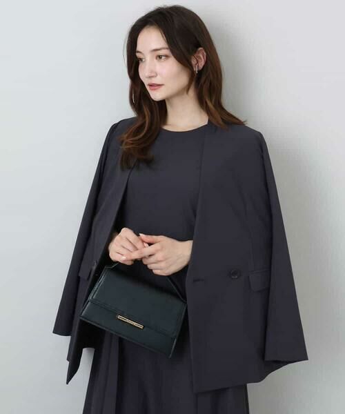 MK MICHEL KLEIN / エムケーミッシェルクラン ノーカラージャケット | カラーレスストレッチジャケット/洗える | 詳細8