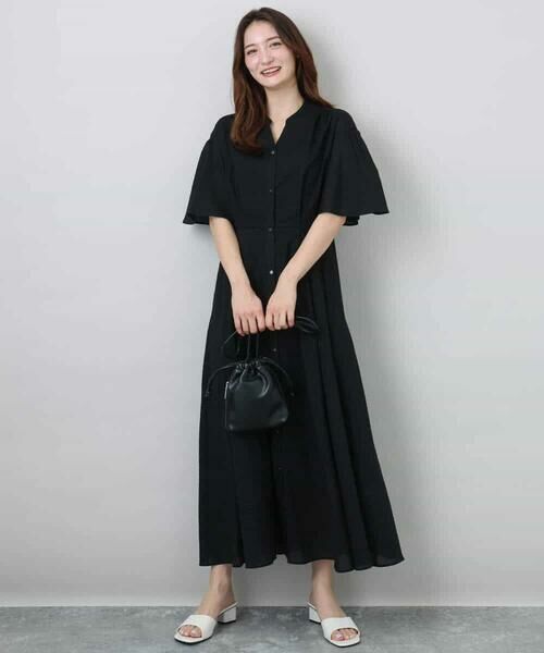 MK MICHEL KLEIN / エムケーミッシェルクラン ロング・マキシ丈ワンピース | キーネックコットンワンピース/洗える | 詳細20