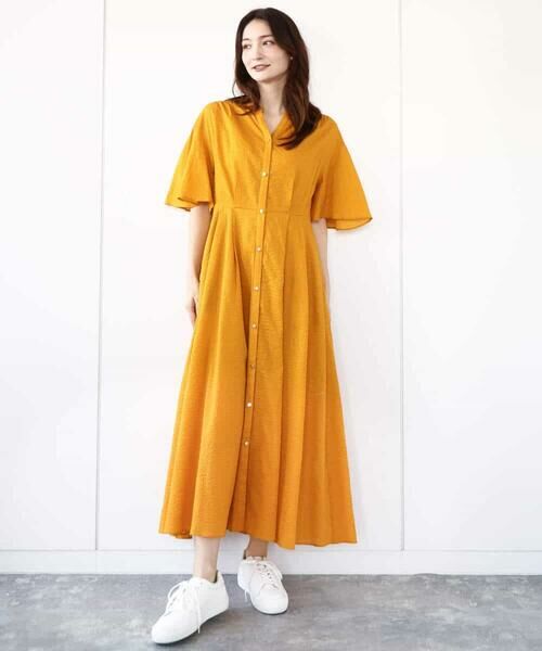 MK MICHEL KLEIN / エムケーミッシェルクラン ロング・マキシ丈ワンピース | キーネックコットンワンピース/洗える | 詳細25