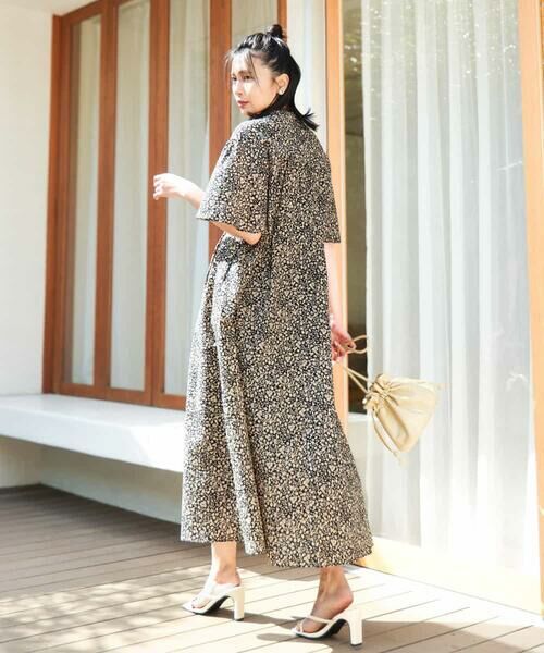 MK MICHEL KLEIN / エムケーミッシェルクラン ロング・マキシ丈ワンピース | キーネックコットンワンピース/洗える | 詳細6