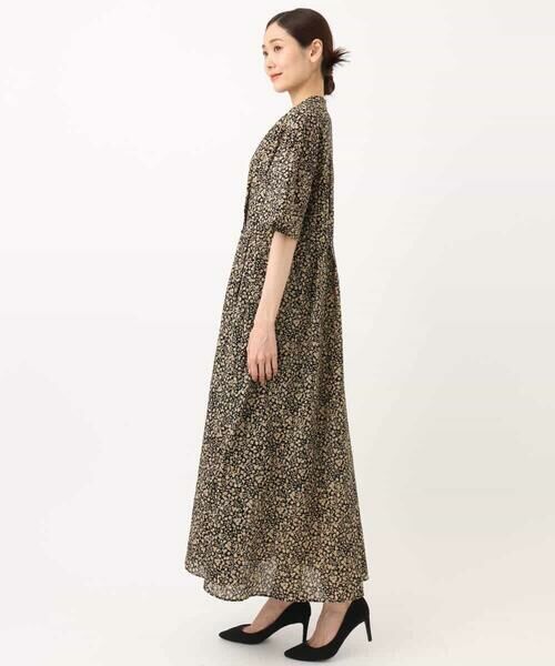 MK MICHEL KLEIN / エムケーミッシェルクラン ロング・マキシ丈ワンピース | キーネックコットンワンピース/洗える | 詳細8