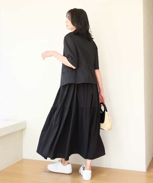 MK MICHEL KLEIN / エムケーミッシェルクラン ロング・マキシ丈ワンピース | フラワー3D刺繍ティアードキャミワンピース/洗える | 詳細15