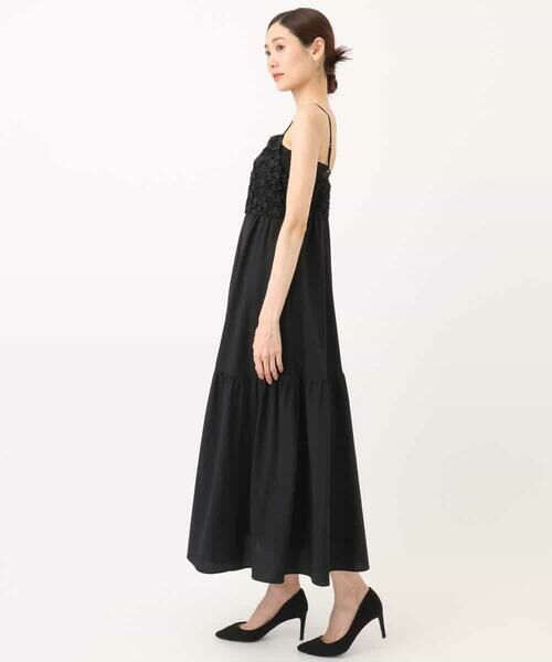 MK MICHEL KLEIN / エムケーミッシェルクラン ロング・マキシ丈ワンピース | フラワー3D刺繍ティアードキャミワンピース/洗える | 詳細18