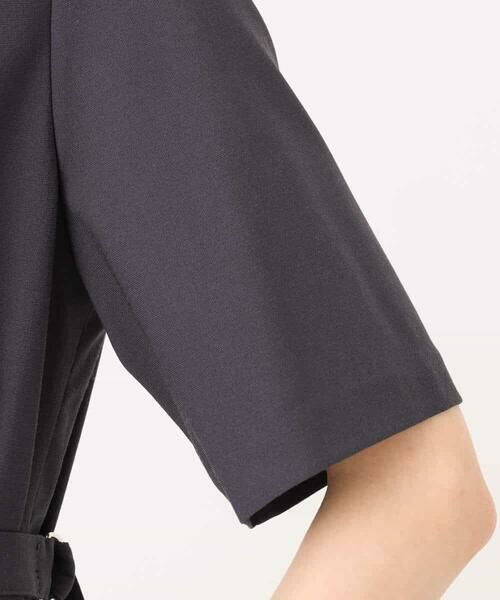 MK MICHEL KLEIN / エムケーミッシェルクラン ロング・マキシ丈ワンピース | サイドベルトデザイン ウエストタックストレッチワンピース/洗える | 詳細17