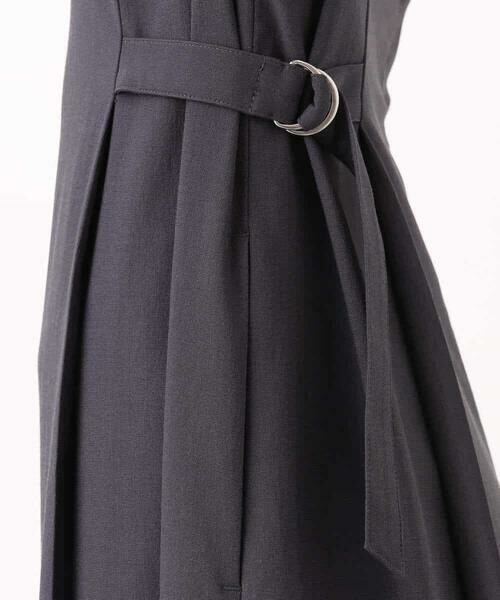 MK MICHEL KLEIN / エムケーミッシェルクラン ロング・マキシ丈ワンピース | サイドベルトデザイン ウエストタックストレッチワンピース/洗える | 詳細21