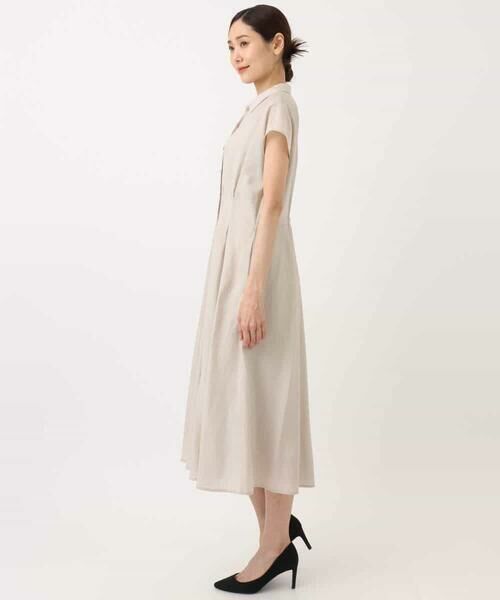 MK MICHEL KLEIN / エムケーミッシェルクラン ロング・マキシ丈ワンピース | ベルト付きフレンチスリーブワンピース/洗える | 詳細17