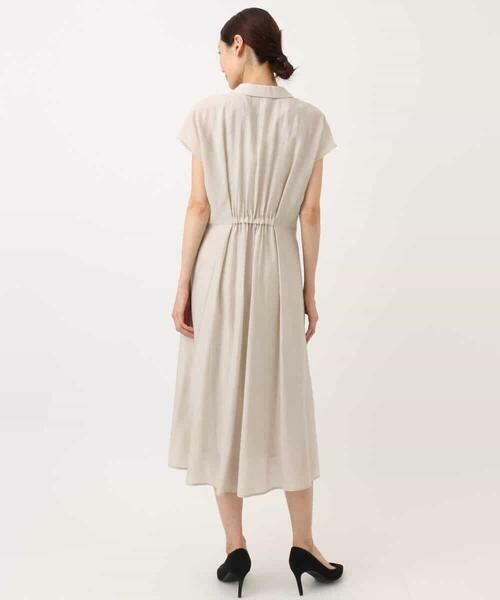 MK MICHEL KLEIN / エムケーミッシェルクラン ロング・マキシ丈ワンピース | ベルト付きフレンチスリーブワンピース/洗える | 詳細18