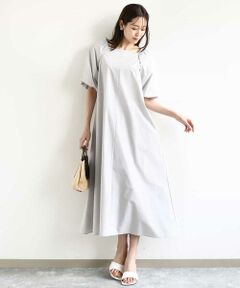 MK MICHEL KLEIN / エムケーミッシェルクラン ロング・マキシ丈ワンピース | スクエアネックタフタワンピース/撥水/UVカット/接触冷感/洗える