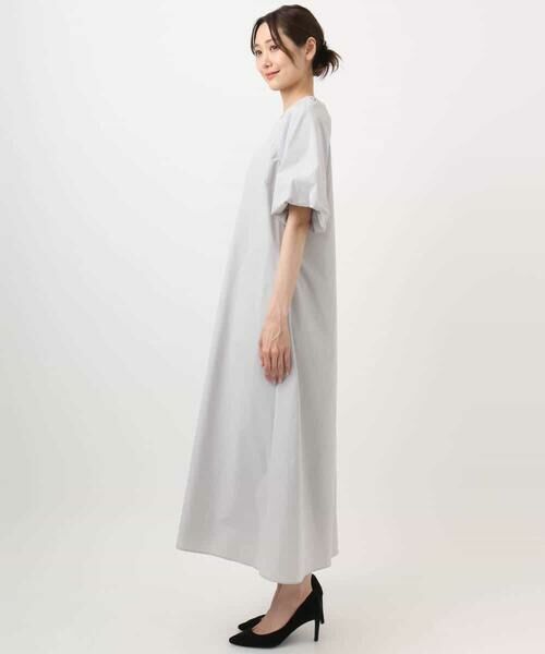 MK MICHEL KLEIN / エムケーミッシェルクラン ロング・マキシ丈ワンピース | スクエアネックタフタワンピース/撥水/UVカット/接触冷感/洗える | 詳細10