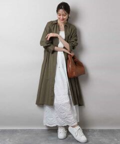 MK MICHEL KLEIN / エムケーミッシェルクラン シャツ・ブラウス | コットンリネンロングシャツワンピース/洗える