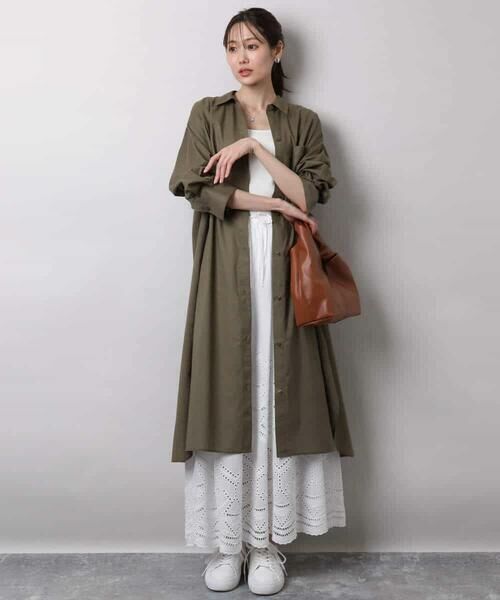 MK MICHEL KLEIN / エムケーミッシェルクラン シャツ・ブラウス | コットンリネンロングシャツワンピース/洗える | 詳細10