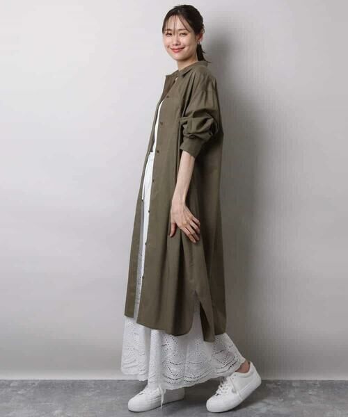 MK MICHEL KLEIN / エムケーミッシェルクラン シャツ・ブラウス | コットンリネンロングシャツワンピース/洗える | 詳細11