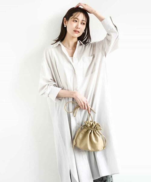 MK MICHEL KLEIN / エムケーミッシェルクラン シャツ・ブラウス | コットンリネンロングシャツワンピース/洗える | 詳細12