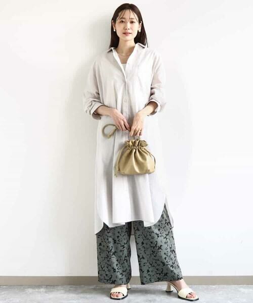 MK MICHEL KLEIN / エムケーミッシェルクラン シャツ・ブラウス | コットンリネンロングシャツワンピース/洗える | 詳細13