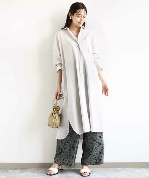 MK MICHEL KLEIN / エムケーミッシェルクラン シャツ・ブラウス | コットンリネンロングシャツワンピース/洗える | 詳細14