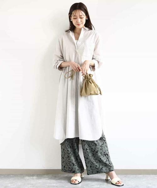 MK MICHEL KLEIN / エムケーミッシェルクラン シャツ・ブラウス | コットンリネンロングシャツワンピース/洗える | 詳細16