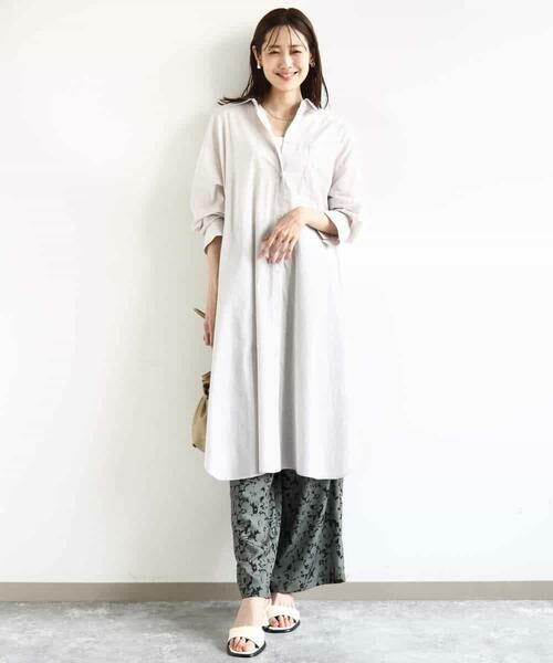 MK MICHEL KLEIN / エムケーミッシェルクラン シャツ・ブラウス | コットンリネンロングシャツワンピース/洗える | 詳細17