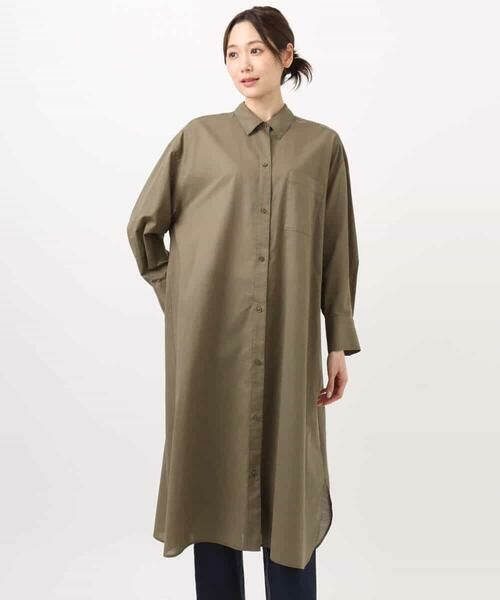 MK MICHEL KLEIN / エムケーミッシェルクラン シャツ・ブラウス | コットンリネンロングシャツワンピース/洗える | 詳細7