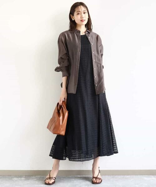 MK MICHEL KLEIN / エムケーミッシェルクラン ロング・マキシ丈ワンピース | 幾何レースフレアーワンピース/洗える | 詳細10