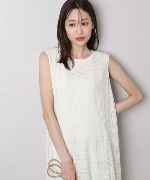 MK MICHEL KLEIN / エムケーミッシェルクラン ロング・マキシ丈ワンピース | 幾何レースフレアーワンピース/洗える | 詳細16