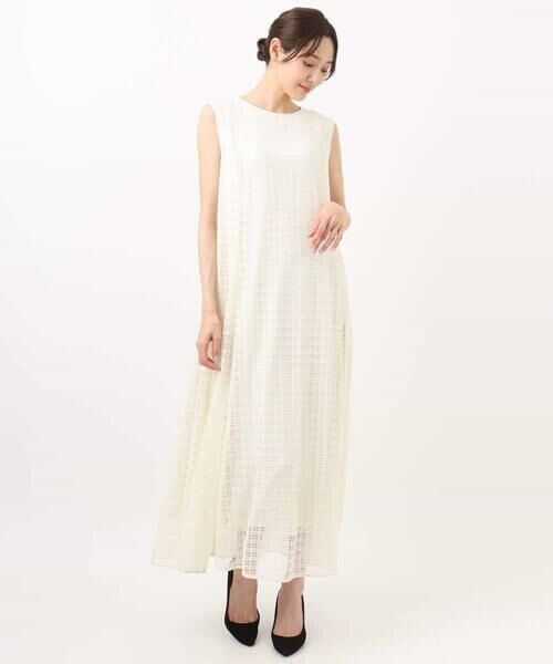MK MICHEL KLEIN / エムケーミッシェルクラン ロング・マキシ丈ワンピース | 幾何レースフレアーワンピース/洗える | 詳細27