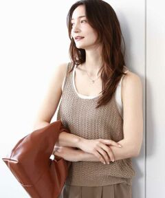 MK MICHEL KLEIN / エムケーミッシェルクラン ニット・セーター | タック編みタンクトップニット/洗える