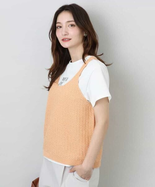 MK MICHEL KLEIN / エムケーミッシェルクラン ニット・セーター | タック編みタンクトップニット/洗える | 詳細19