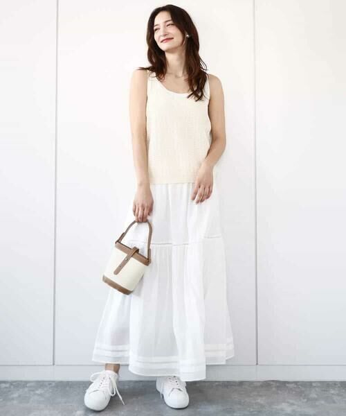 MK MICHEL KLEIN / エムケーミッシェルクラン ニット・セーター | タック編みタンクトップニット/洗える | 詳細3