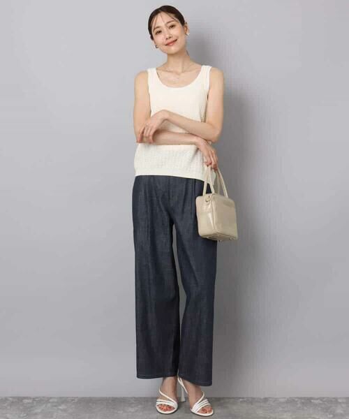 MK MICHEL KLEIN / エムケーミッシェルクラン ニット・セーター | タック編みタンクトップニット/洗える | 詳細30