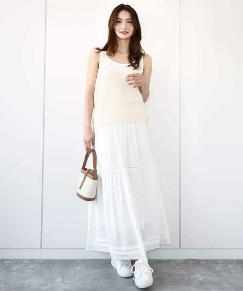 MK MICHEL KLEIN / エムケーミッシェルクラン ニット・セーター | タック編みタンクトップニット/洗える | 詳細5