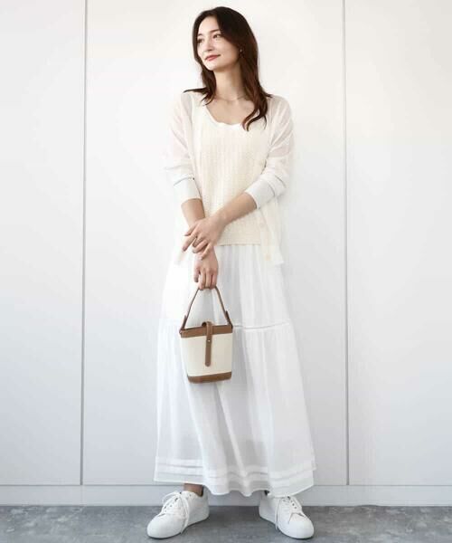 MK MICHEL KLEIN / エムケーミッシェルクラン ニット・セーター | タック編みタンクトップニット/洗える | 詳細7