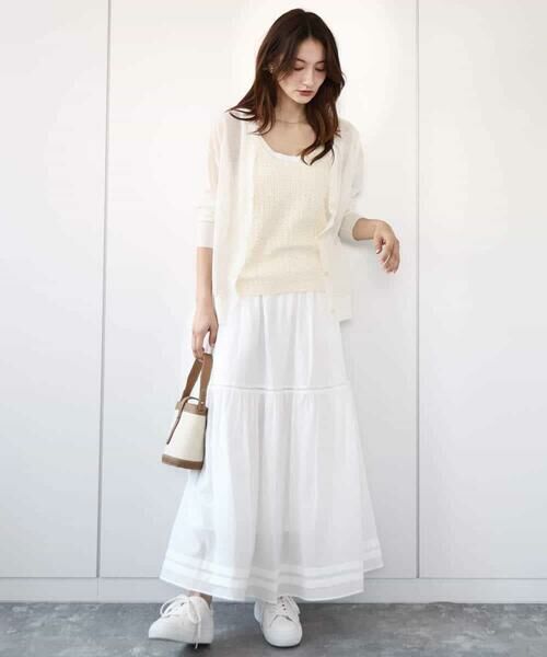 MK MICHEL KLEIN / エムケーミッシェルクラン ニット・セーター | タック編みタンクトップニット/洗える | 詳細9