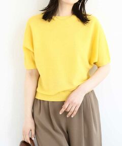 MK MICHEL KLEIN / エムケーミッシェルクラン ニット・セーター | ガーター編み五分袖ニット/洗える