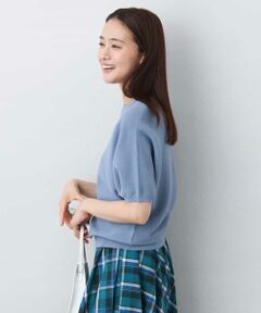 MK MICHEL KLEIN / エムケーミッシェルクラン ニット・セーター | ガーター編み五分袖ニット/洗える