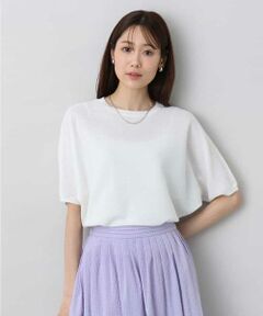 MK MICHEL KLEIN / エムケーミッシェルクラン ニット・セーター | ガーター編み五分袖ニット/洗える