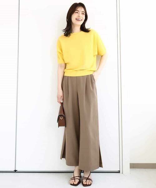 MK MICHEL KLEIN / エムケーミッシェルクラン ニット・セーター | ガーター編み五分袖ニット/洗える | 詳細1