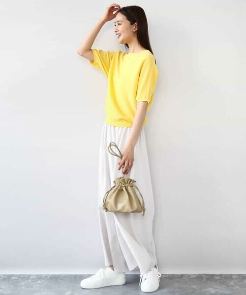 MK MICHEL KLEIN / エムケーミッシェルクラン ニット・セーター | ガーター編み五分袖ニット/洗える | 詳細17