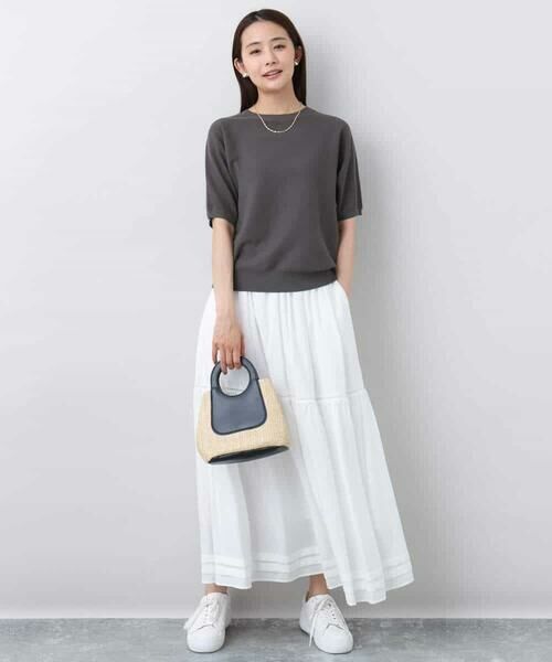 MK MICHEL KLEIN / エムケーミッシェルクラン ニット・セーター | ガーター編み五分袖ニット/洗える | 詳細21