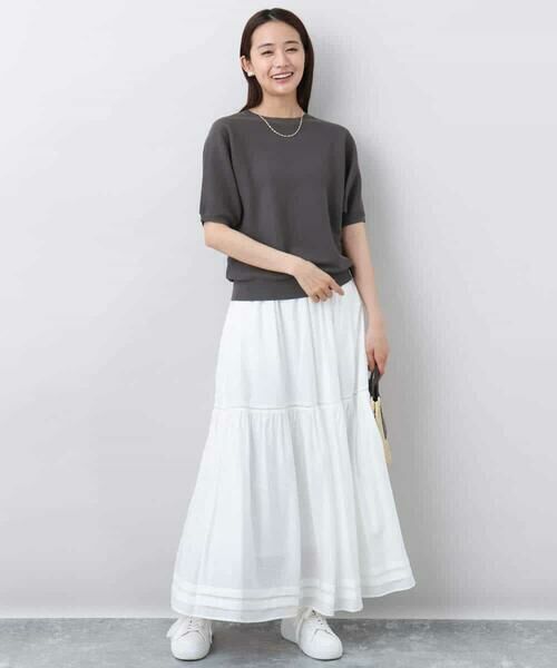 MK MICHEL KLEIN / エムケーミッシェルクラン ニット・セーター | ガーター編み五分袖ニット/洗える | 詳細23