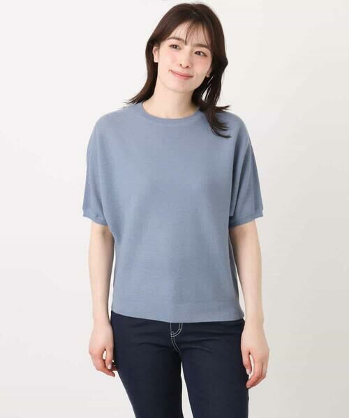 MK MICHEL KLEIN / エムケーミッシェルクラン ニット・セーター | ガーター編み五分袖ニット/洗える | 詳細24