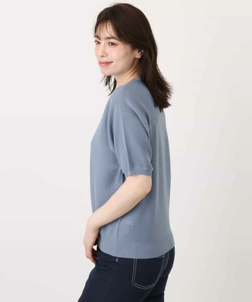 MK MICHEL KLEIN / エムケーミッシェルクラン ニット・セーター | ガーター編み五分袖ニット/洗える | 詳細25