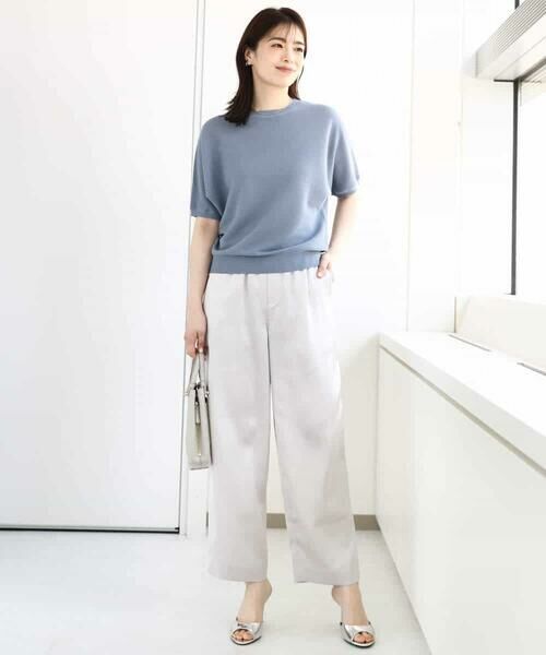 MK MICHEL KLEIN / エムケーミッシェルクラン ニット・セーター | ガーター編み五分袖ニット/洗える | 詳細7