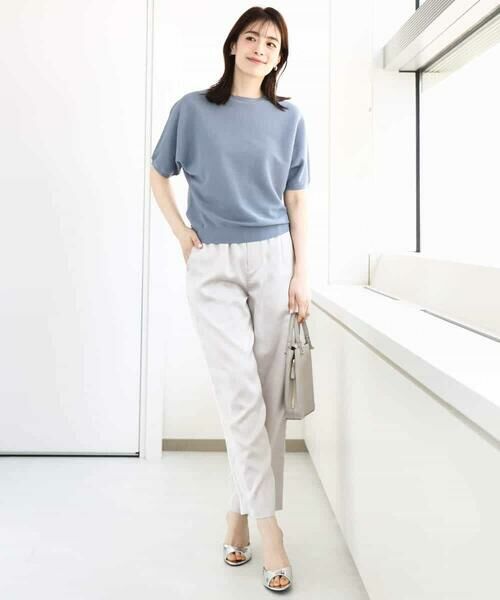 MK MICHEL KLEIN / エムケーミッシェルクラン ニット・セーター | ガーター編み五分袖ニット/洗える | 詳細8