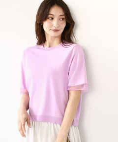 MK MICHEL KLEIN / エムケーミッシェルクラン ニット・セーター | 袖シアークロップドニット/接触冷感/UVカット/洗える