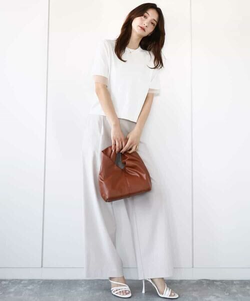 MK MICHEL KLEIN / エムケーミッシェルクラン ニット・セーター | 袖シアークロップドニット/接触冷感/UVカット/洗える | 詳細13