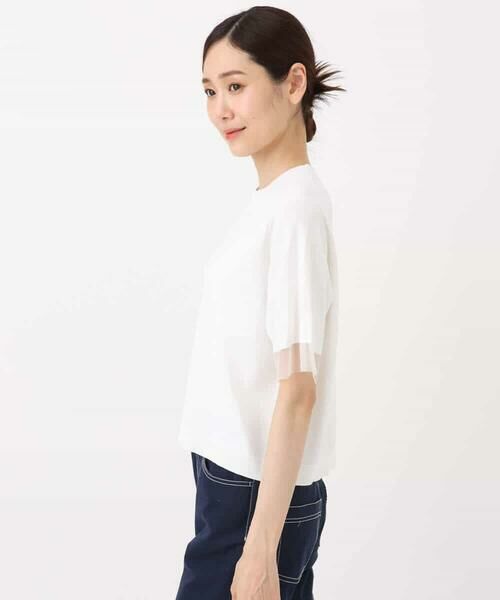 MK MICHEL KLEIN / エムケーミッシェルクラン ニット・セーター | 袖シアークロップドニット/接触冷感/UVカット/洗える | 詳細20