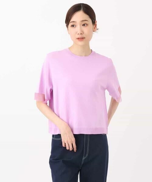 MK MICHEL KLEIN / エムケーミッシェルクラン ニット・セーター | 袖シアークロップドニット/接触冷感/UVカット/洗える | 詳細26