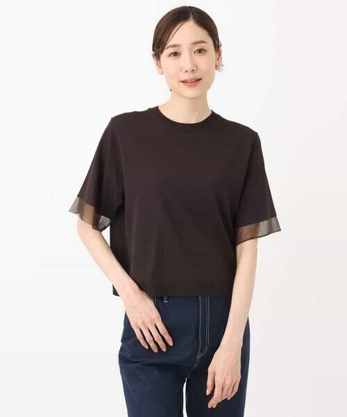 MK MICHEL KLEIN / エムケーミッシェルクラン ニット・セーター | 袖シアークロップドニット/接触冷感/UVカット/洗える | 詳細28