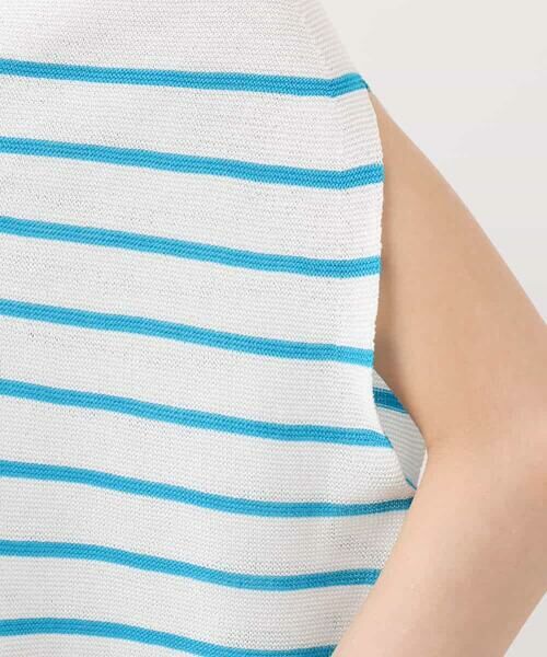 MK MICHEL KLEIN / エムケーミッシェルクラン ニット・セーター | Vネックボーダー柄ニット/UVカット/洗える | 詳細24