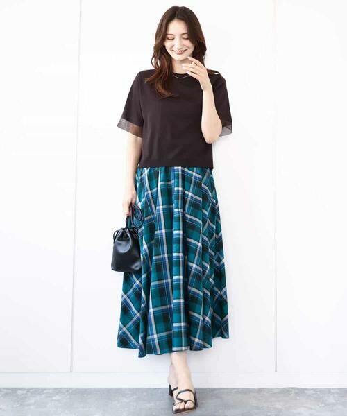 MK MICHEL KLEIN / エムケーミッシェルクラン ロング・マキシ丈スカート | チェック柄サーキュラースカート/洗える | 詳細14